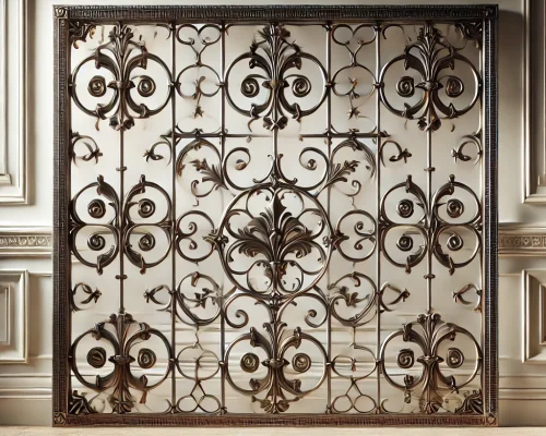 DALL·E 2024 11 14 10.56.46 A high quality image of a decorative iron grille showcasing intricate patterns and strong durable ironwork. The grille has a classic design with ele DALL·E 2024 11 14 10.56.46 A high quality image of a decorative iron grille showcasing intricate patterns and strong durable ironwork. The grille has a classic design with ele